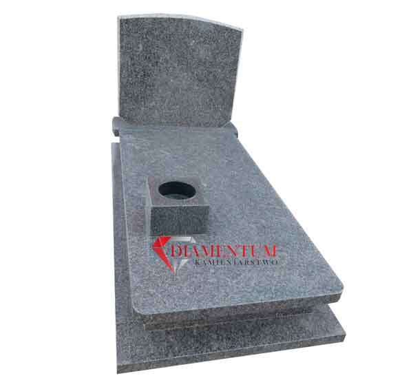 Nagrobek pojedynczy, granit Steel Grey